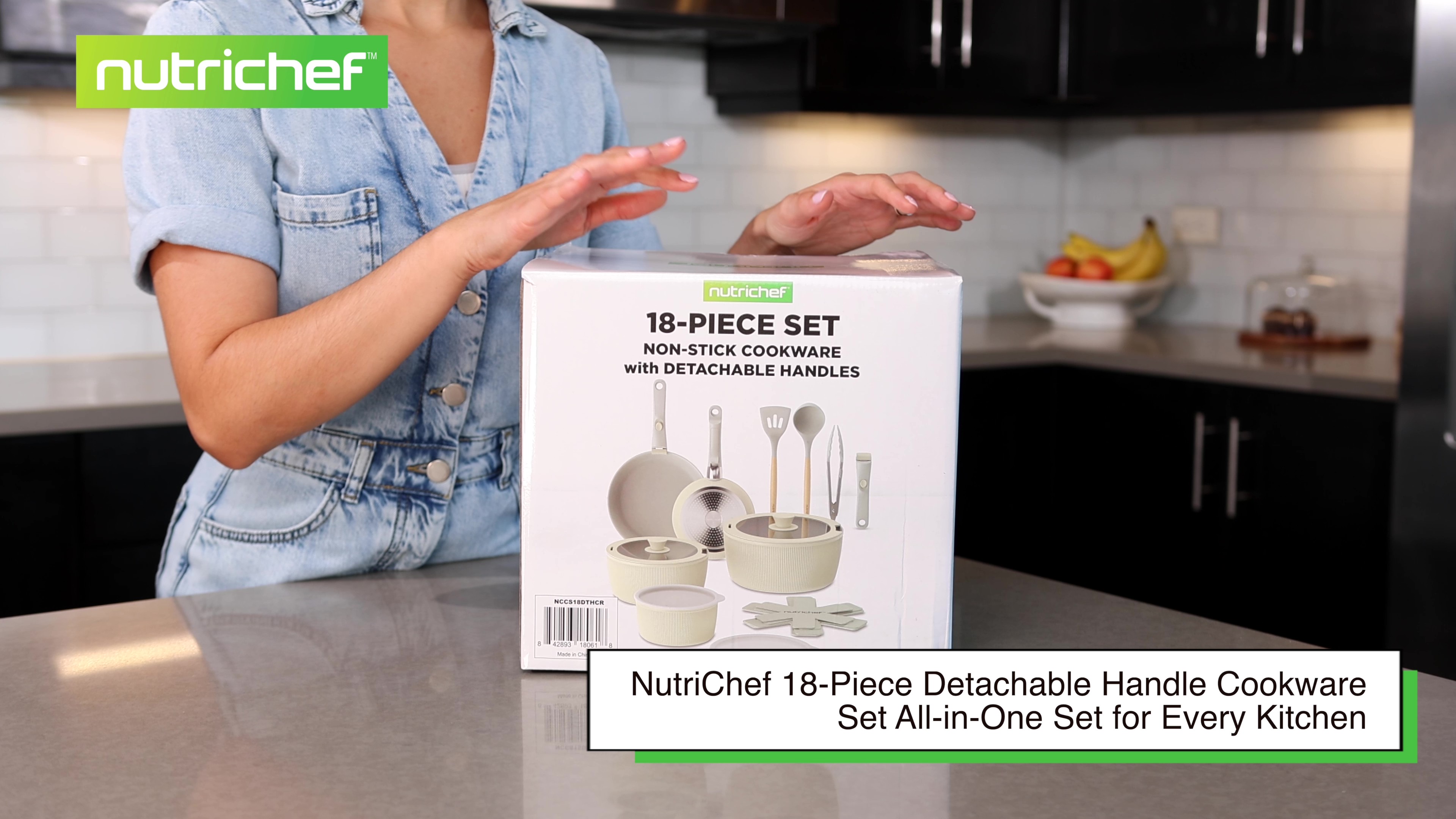 Amazon.com: NutriChef 18-Piece Ceramic Cookware Set with